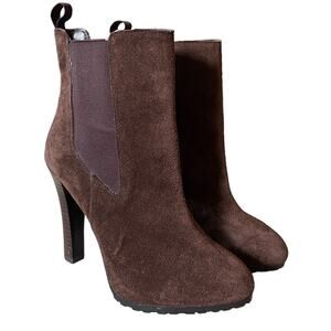 Lauren Ralph Lauren Suede Leather Ankle Boots Brown Size 7